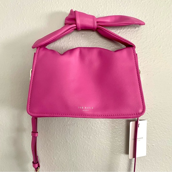 TED BAKER Pink Bow Top handle handbag with long adjustable shoulder cross body - Picture 4 of 16